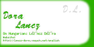 dora lancz business card